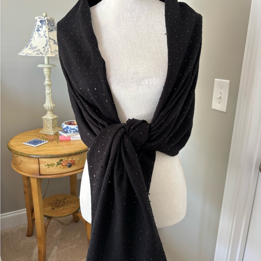 Liz Claiborne Black Wrap with Elegant Sparkle